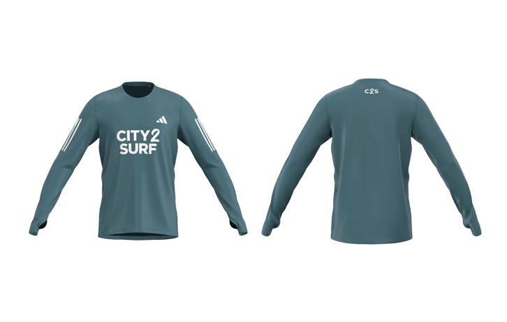 adidas City2Surf 2024 Men's Long Sleeve - Artic Green