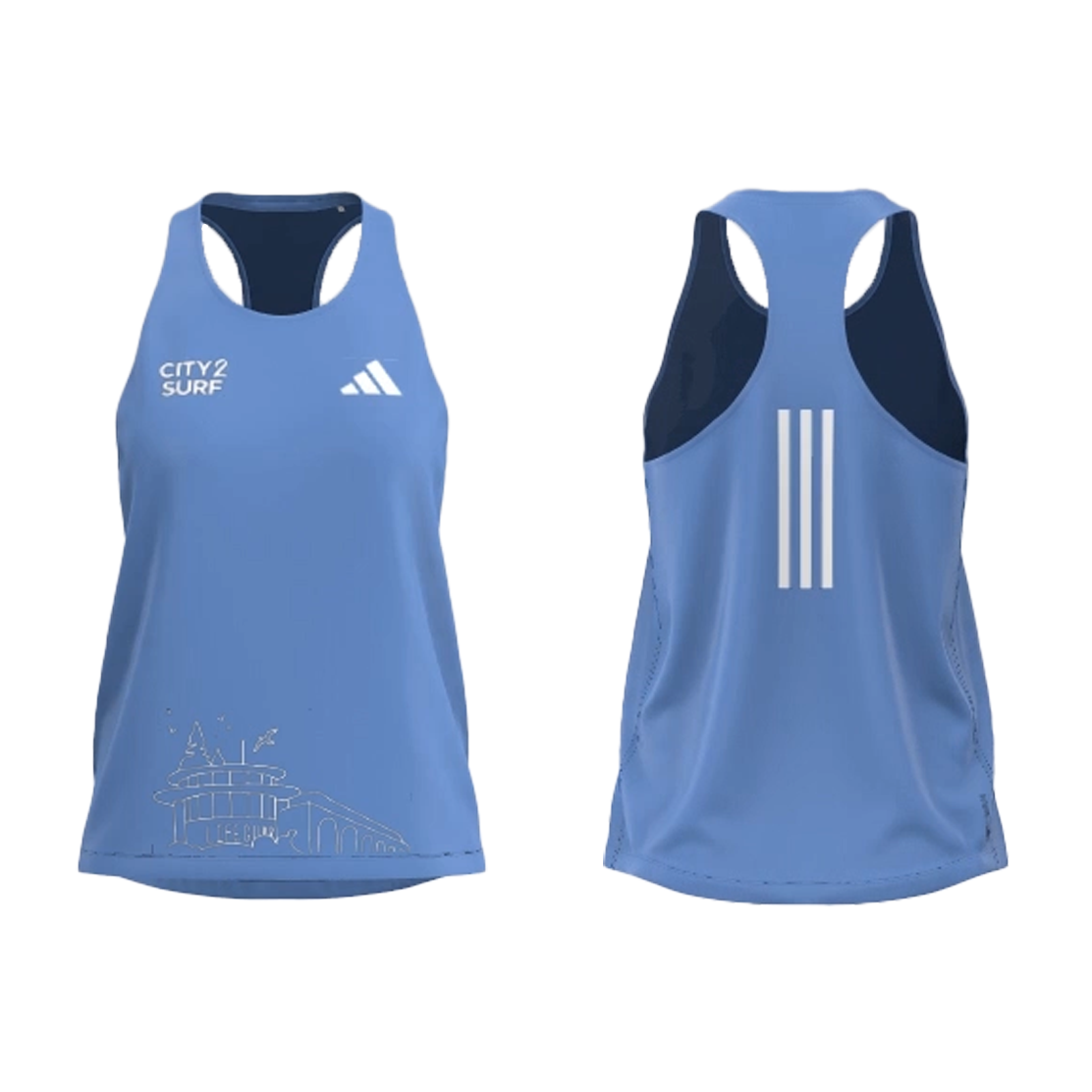 adidas City2Surf 2024 Women's Tank- Blue Burst